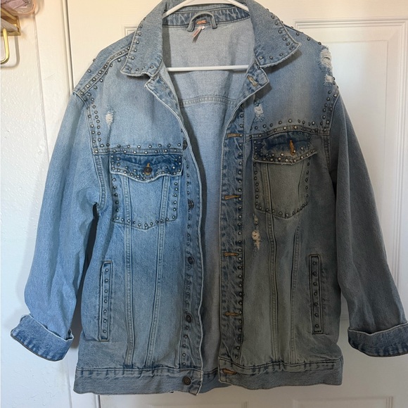 Free People Studded Denim Jacket - Picture 1 of 3